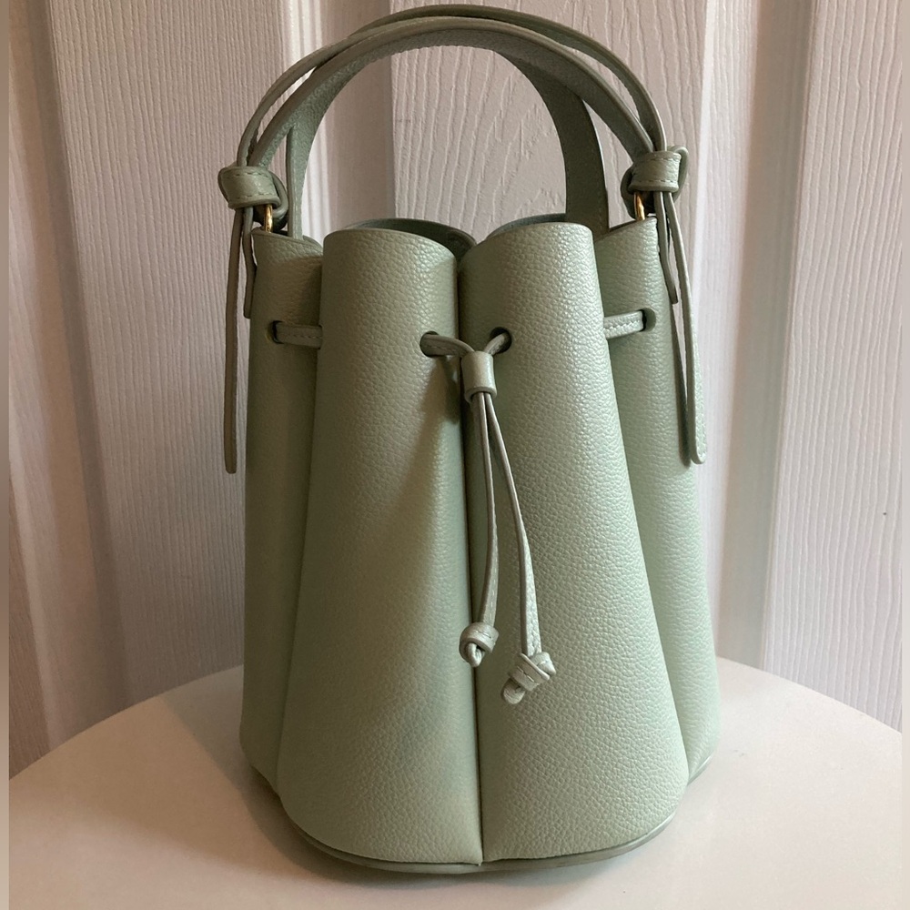 Polène Mini Bucket Bag in Light Sage Green